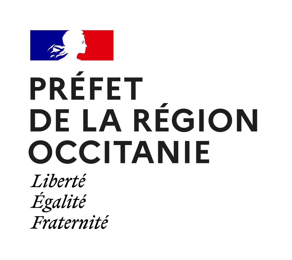 Logo du Préfet de la région Occitanie, République française.
